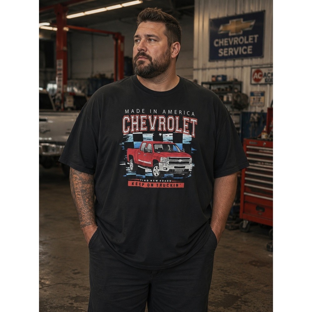 GENERAL MOTORS Men's 3XLT Black Chevrolet T-shirt Chevy GM Truck Trucks -1481